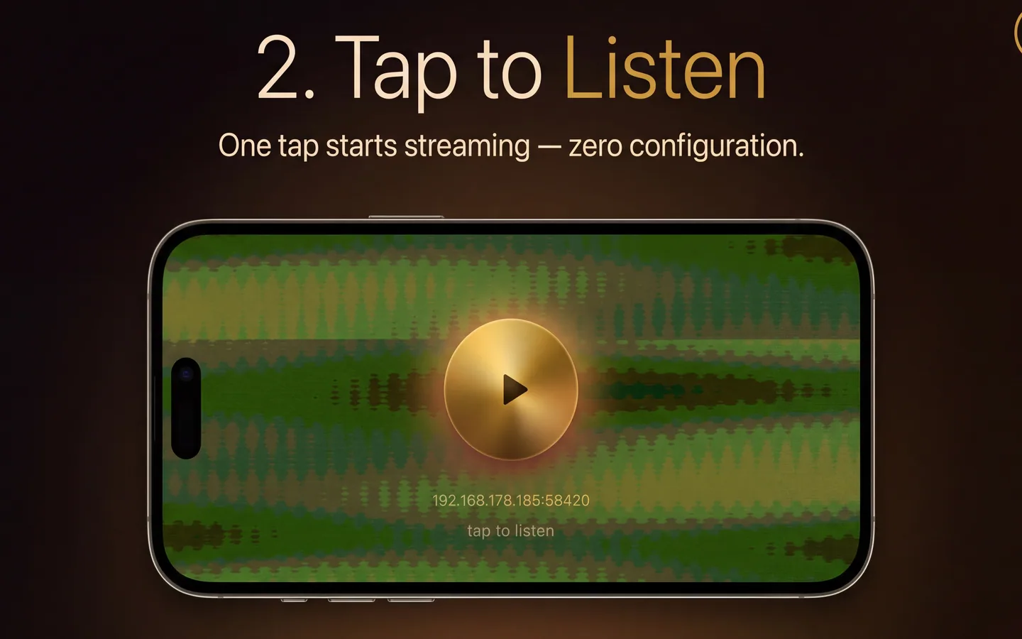 Tap to start listening on the phone.