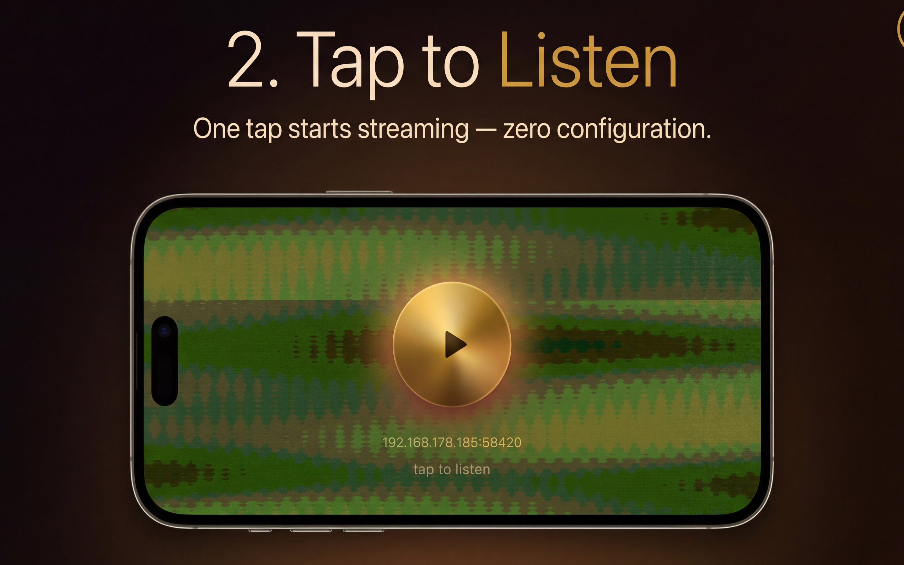 Tap to start listening on the phone.